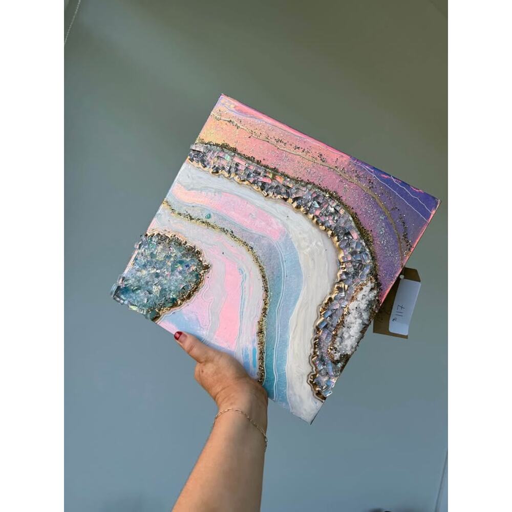 Handmade Geode Resin Boho Wall Art